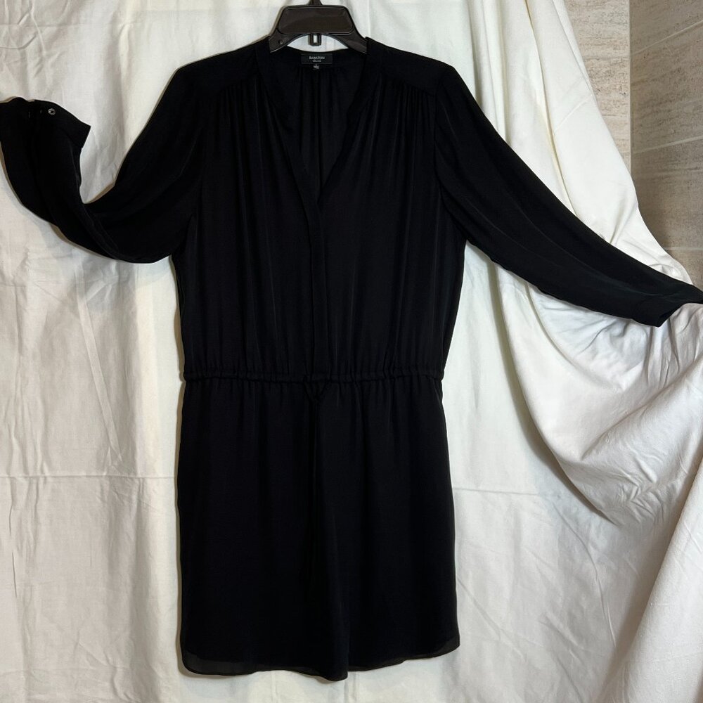Black Lined Greecian - style Tunic 100%Silk
